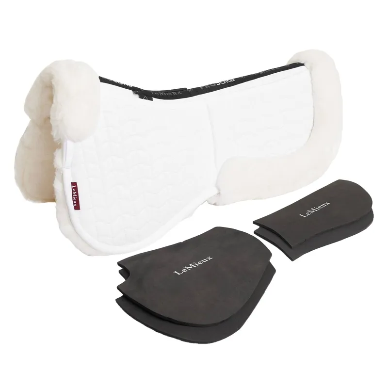 LeMieux ProSorb Merino+ 2 Pocket Half Pad - White/White