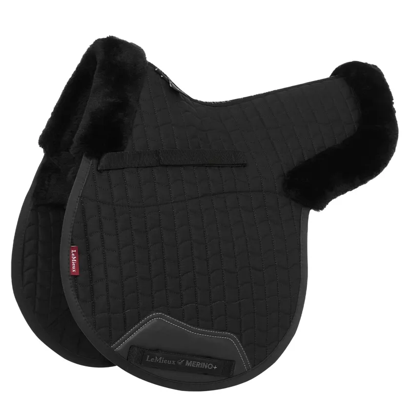 LeMieux Merino+ Half Lined All Purpose Saddle Pad - Black/Black