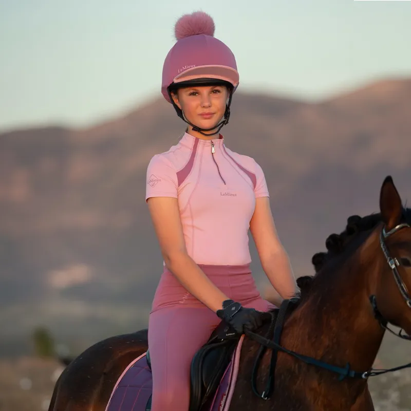 LeMieux Young Rider Mia Mesh Junior Short Sleeve Base Layer - Fondant-4