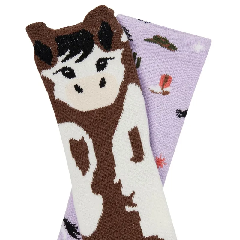 LeMieux Mini Character 2-Pack Kids Socks - Paint Pony-1