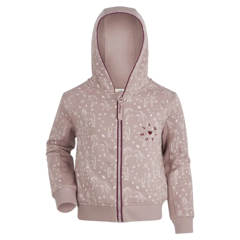 LeMieux Mini Charlie Zip Front Junior Hoodie - Wild Rose-1
