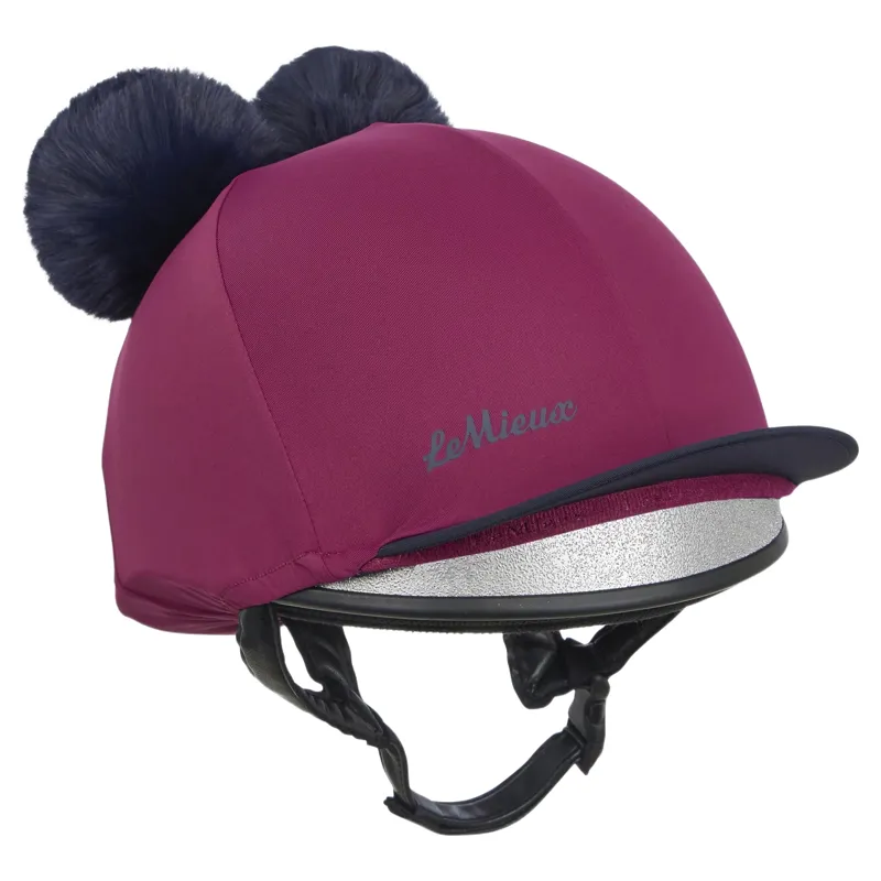 LeMieux Mini Double Pom Helmet Cover - Blackberry