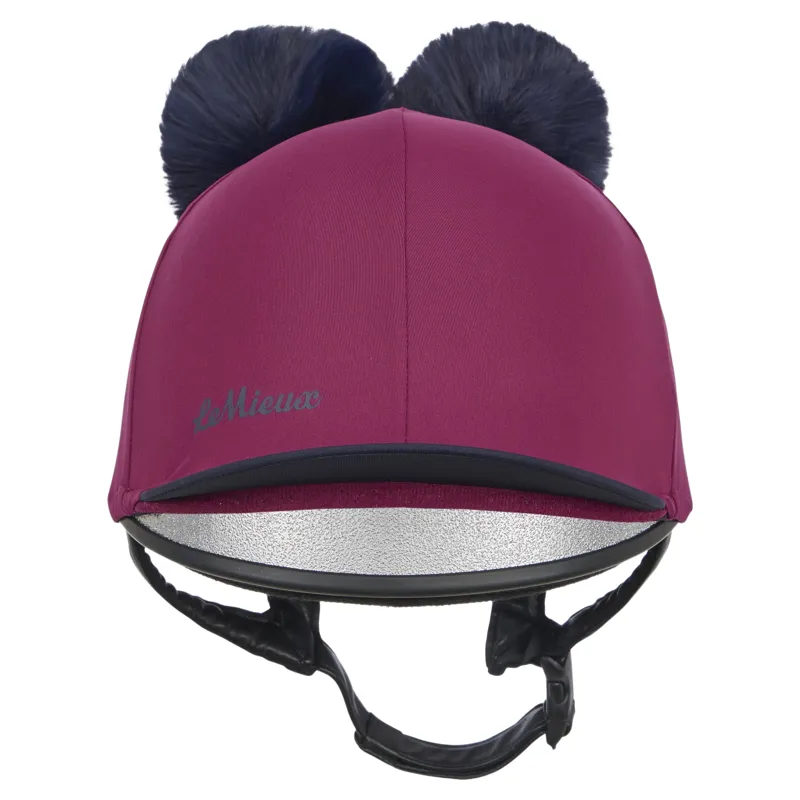 LeMieux Mini Double Pom Helmet Cover - Blackberry-3