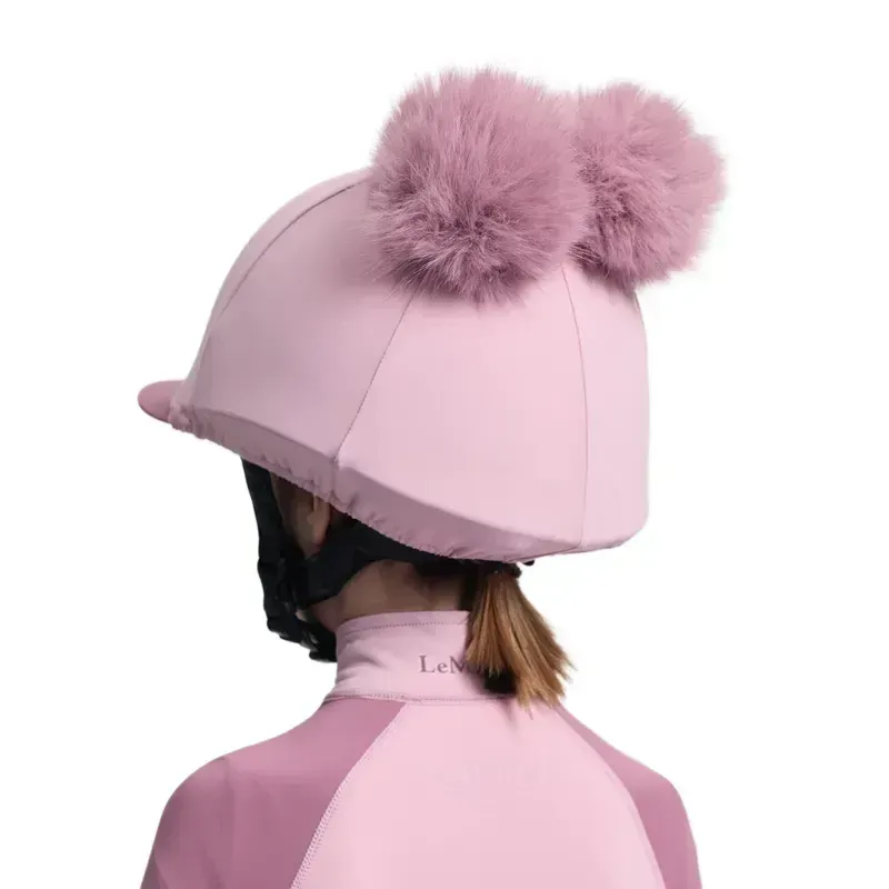 LeMieux Mini Double Pom Helmet Cover - Fondant-1