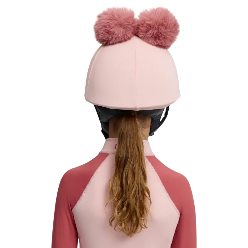 LeMieux Mini Double Pom Helmet Cover - Petal-3