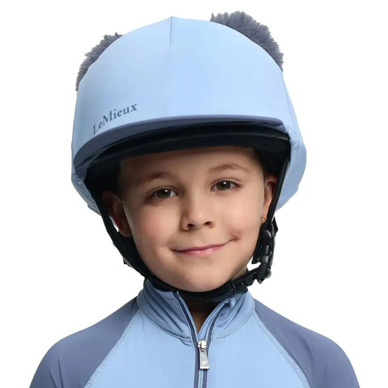 LeMieux Mini Double Pom Helmet Cover - Powder Blue
