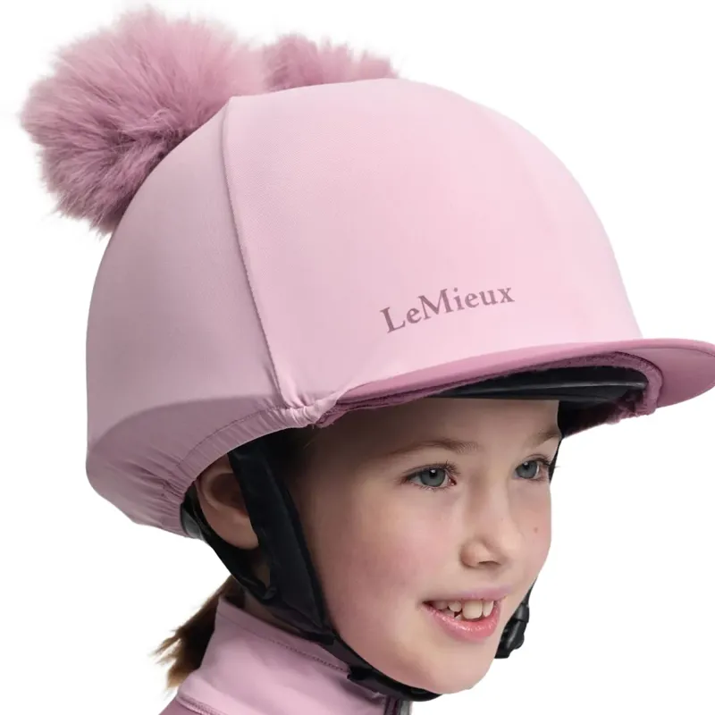 LeMieux Mini Double Pom Helmet Cover - Fondant-4