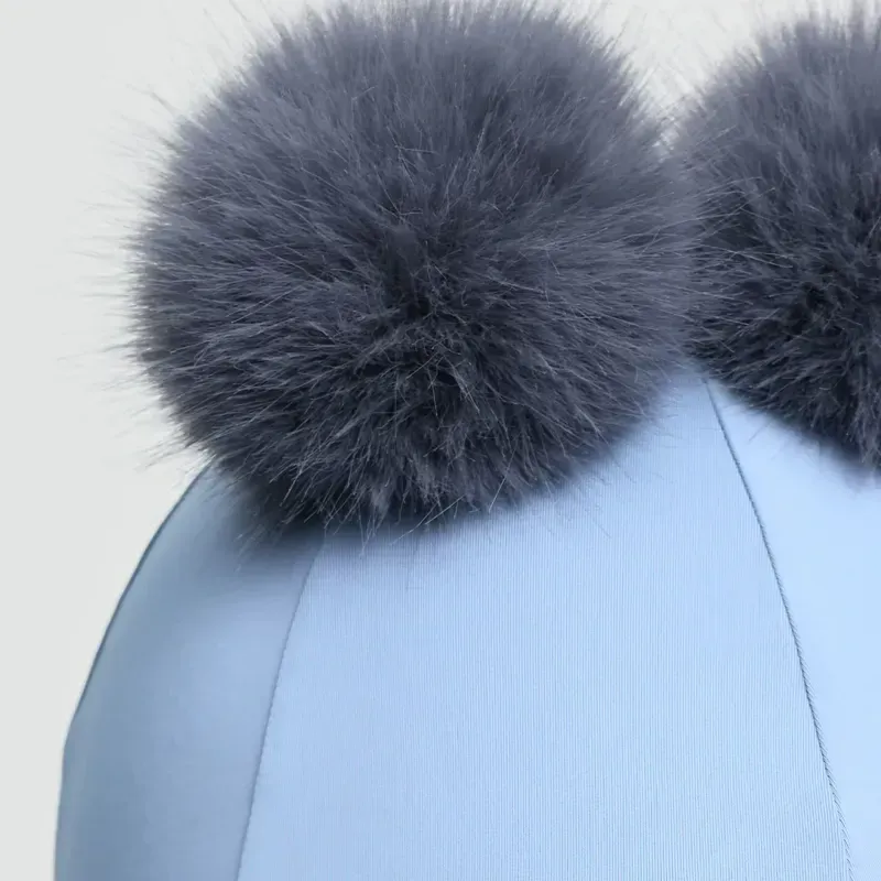 LeMieux Mini Double Pom Helmet Cover - Powder Blue-4