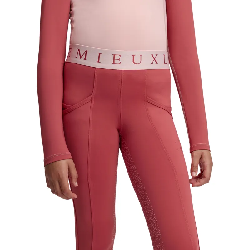LeMieux Mini Junior Pull On Full Grip Riding Tights - Spiced Earth-3