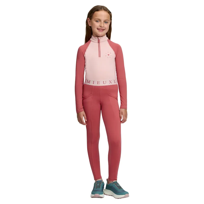 LeMieux Mini Junior Pull On Full Grip Riding Tights - Spiced Earth-4