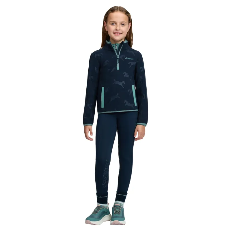 LeMieux Mini Maggie Junior Fleece Pullover - Navy/Heart-5
