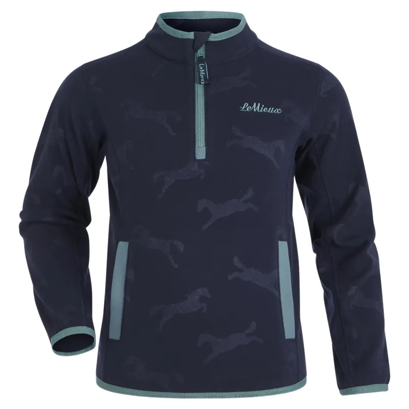 LeMieux Mini Maggie Junior Fleece Pullover - Navy/Heart-1