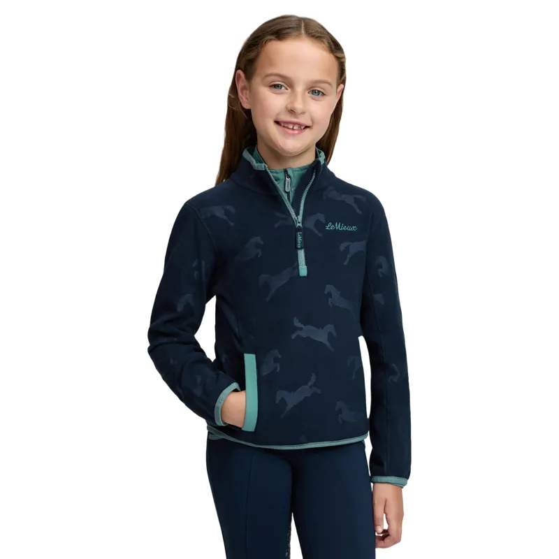 LeMieux Mini Maggie Junior Fleece Pullover - Navy/Heart