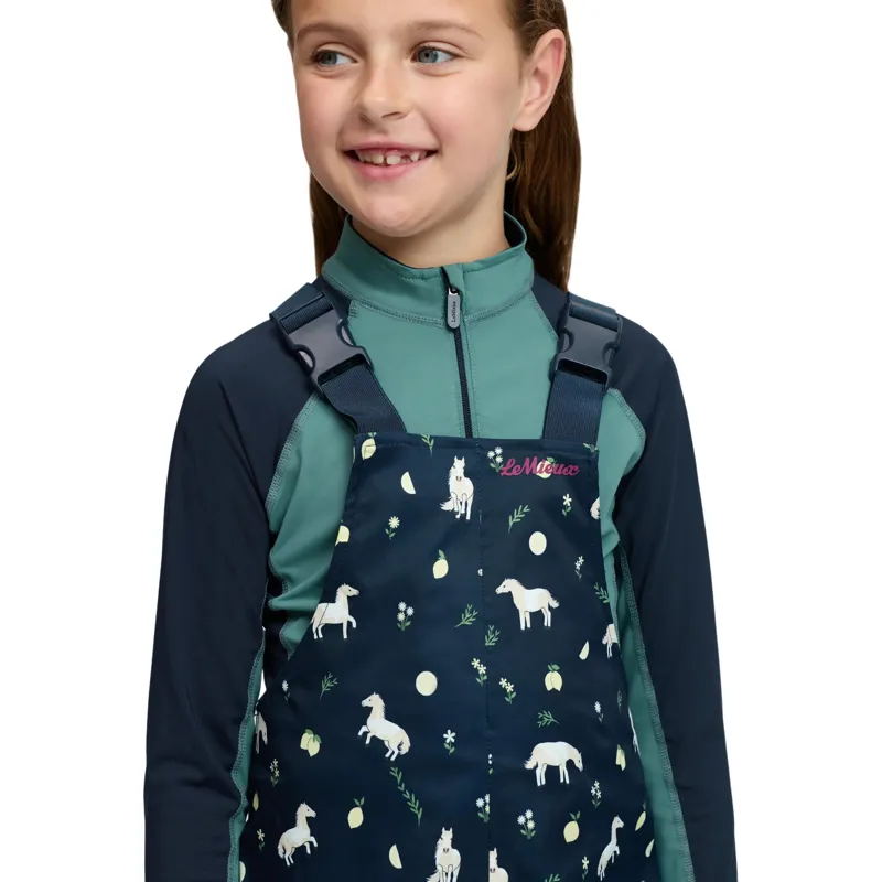 LeMieux Mini Pippin Junior Waterproof Splash Overalls - Navy-3
