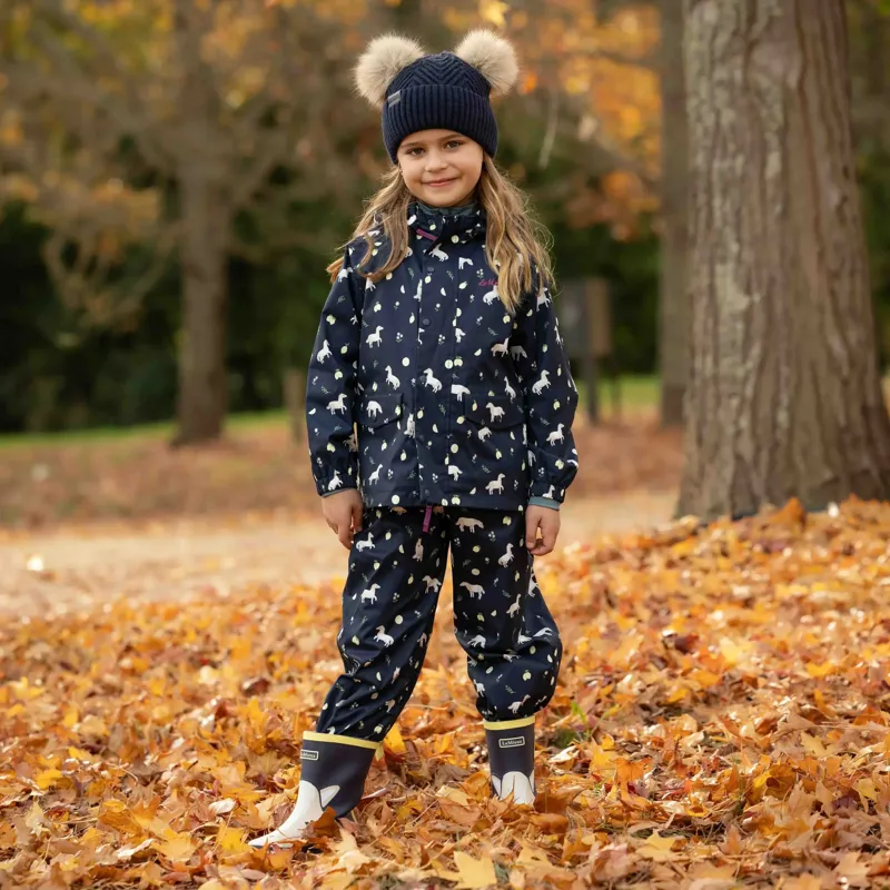 LeMieux Mini Pippin Junior Waterproof Splash Overalls - Navy-1