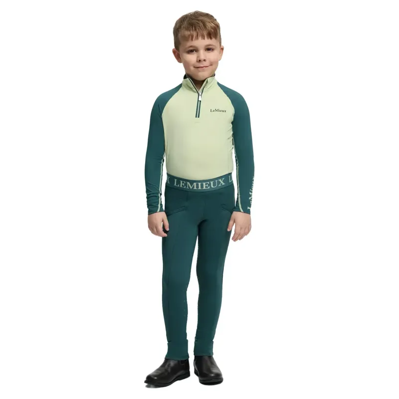 LeMieux Mini Pull On Full Grip Riding Tights - Jungle-1