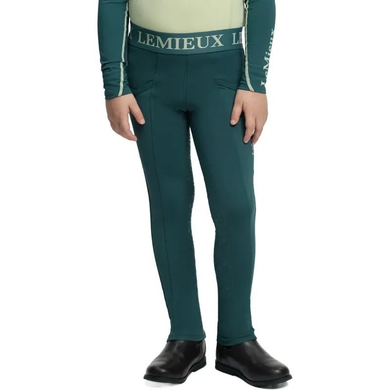 LeMieux Mini Pull On Full Grip Riding Tights - Jungle-7