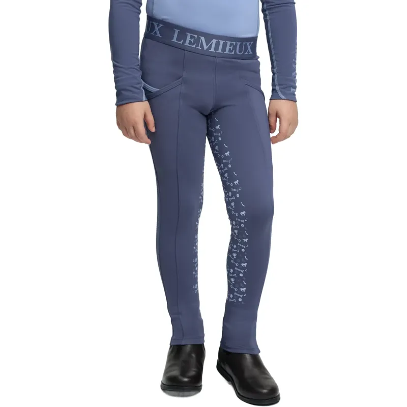 LeMieux Mini Pull On Full Grip Riding Tights - Shadow-4