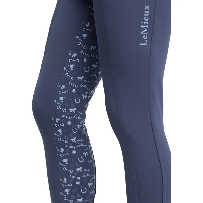 LeMieux Mini Pull On Full Grip Riding Tights - Shadow-5