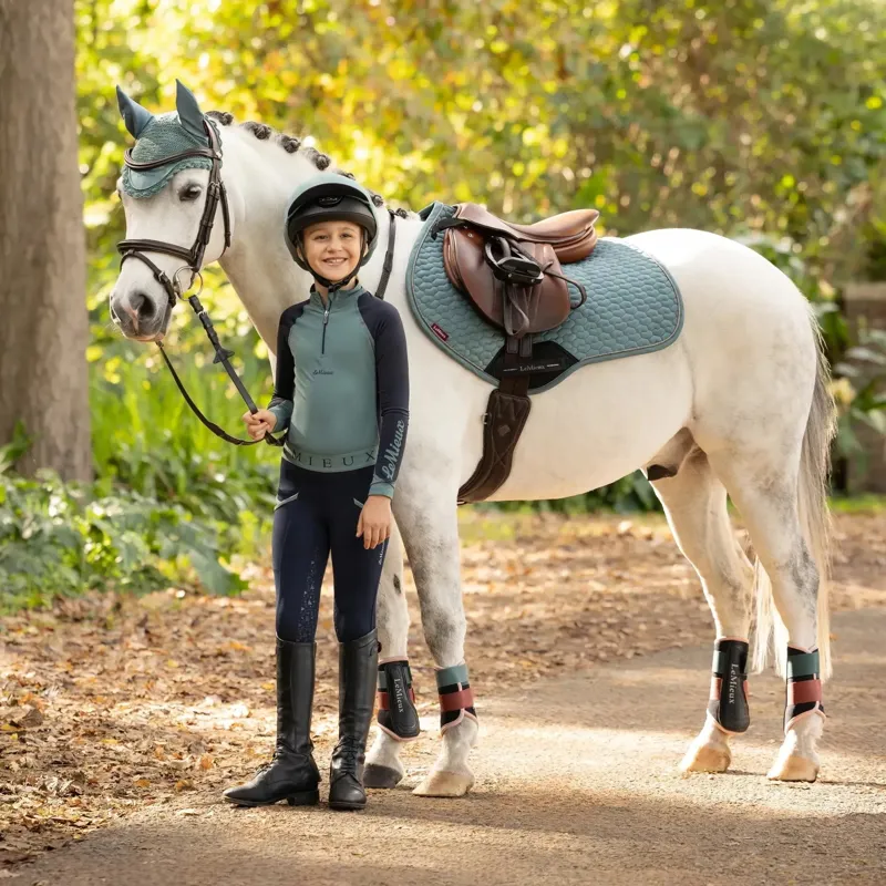 LeMieux Mini Suede Close Contact Jump Pad - Aloe-1