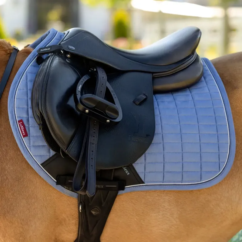LeMieux Mini Suede Close Contact Saddle Pad - Powder Blue-1