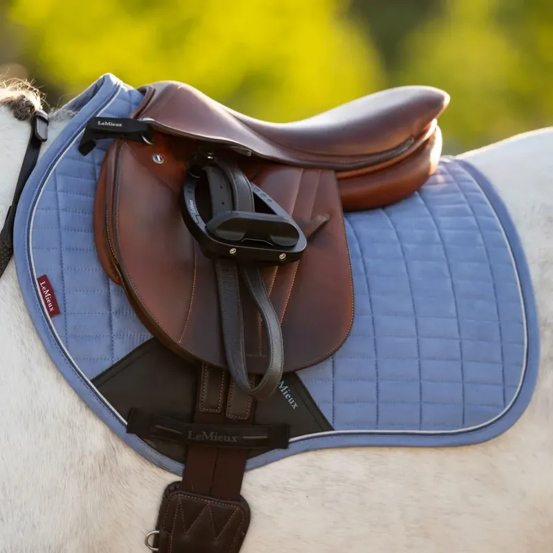 LeMieux Mini Suede Close Contact Saddle Pad - Powder Blue-2