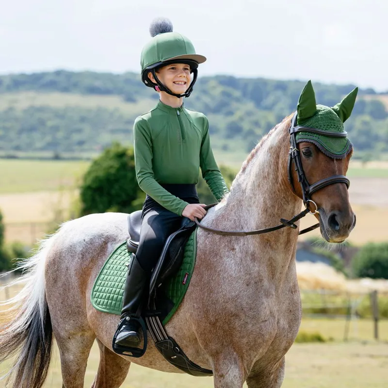 LeMieux Mini Suede Close Contact Saddle Pad - Hunter Green-1