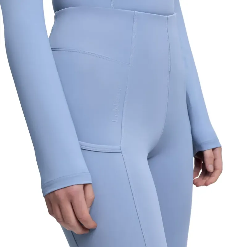 LeMieux Naomi Full Grip Pull On Women's Riding Tights - Powder Blue-4