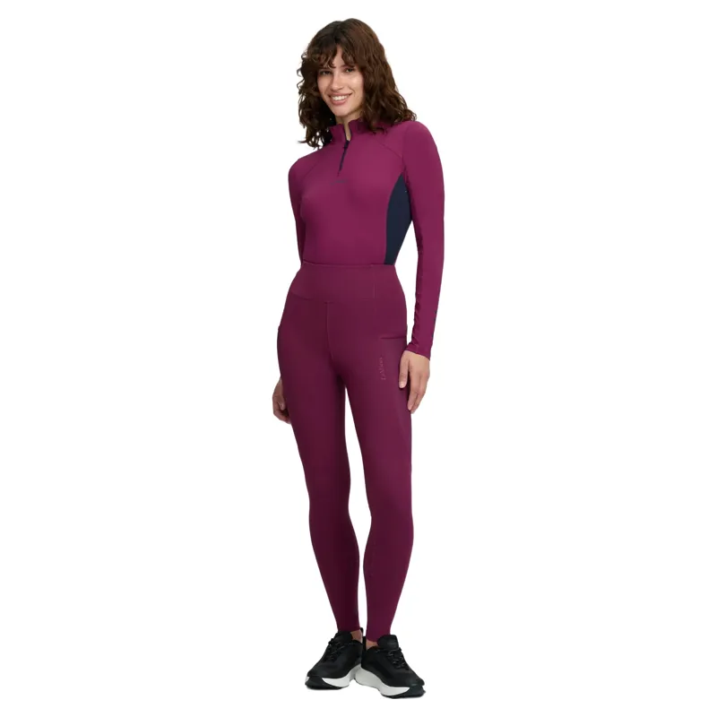 LeMieux Naomi Full Grip Pull On Women's Riding Tights - Blackberry-6