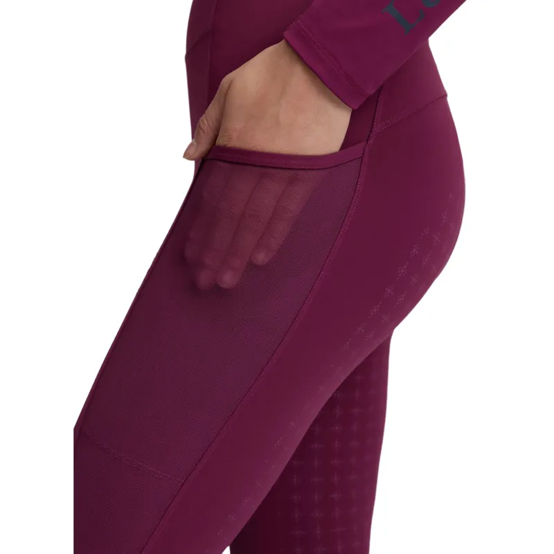LeMieux Naomi Full Grip Pull On Women's Riding Tights - Blackberry-3