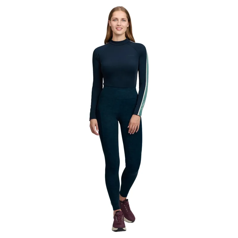 LeMieux Naomi Full Grip Pull On Womens Riding Tights - Printed Navy-6