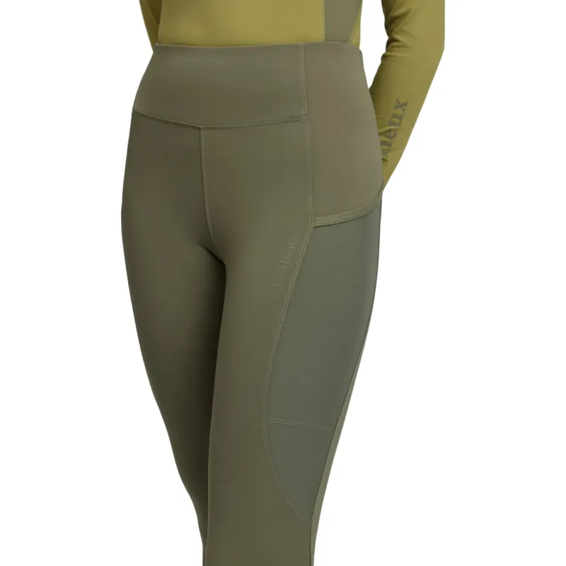 LeMieux Naomi Full Grip Pull On Women's Riding Tights - Willow Green-4
