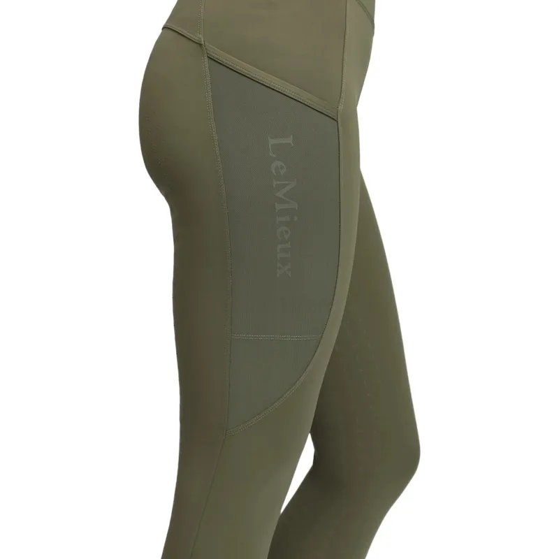 LeMieux Naomi Full Grip Pull On Women's Riding Tights - Willow Green-3