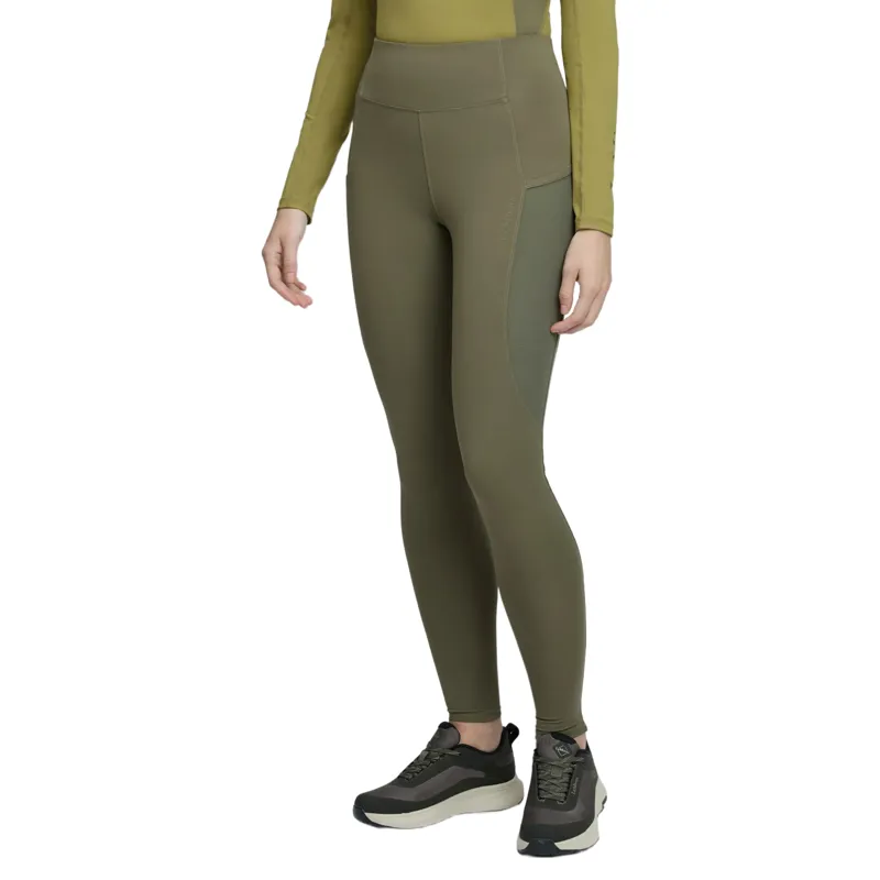 LeMieux Naomi Full Grip Pull On Women's Riding Tights - Willow Green