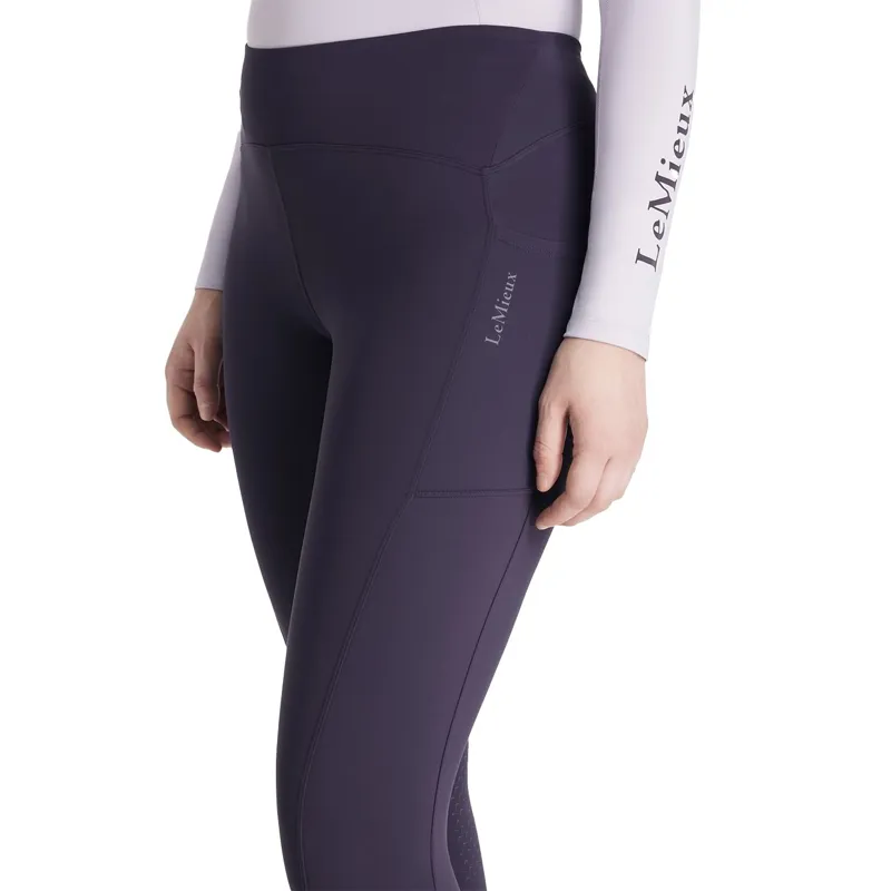 LeMieux Natalie Women's Brushed Pull On Full Grip Riding Tights - Juniper-4