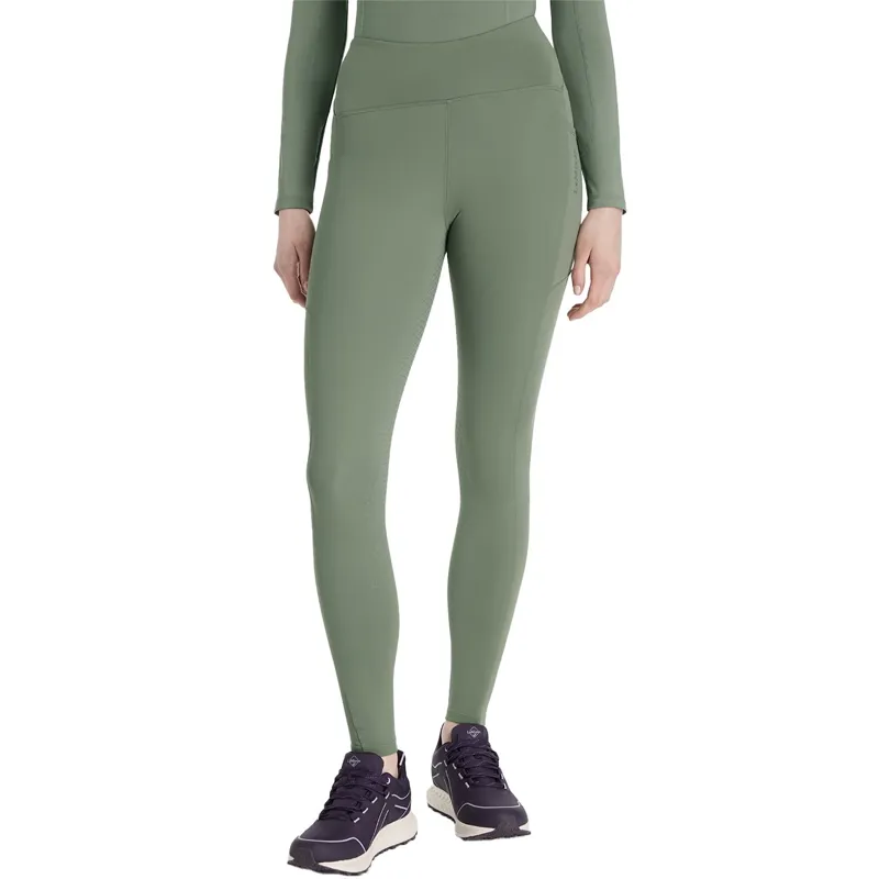 LeMieux Natalie Women's Brushed Pull On Full Grip Riding Tights - Rosemary