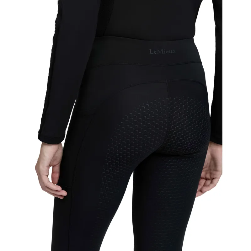 LeMieux Natalie Women's Brushed Full Grip Pull On Riding Tights - Black-2
