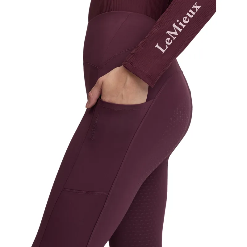 LeMieux Natalie Brushed Full Grip Women's Riding Tights - Blackberry-4