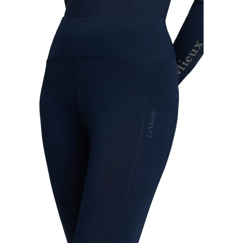 LeMieux Natalie Women's Brushed Full Grip Pull On Riding Tights - Navy-4
