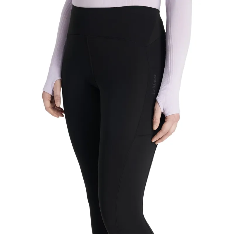 LeMieux Natalie Women's Brushed Full Grip Pull-On Riding Tights - Black-2