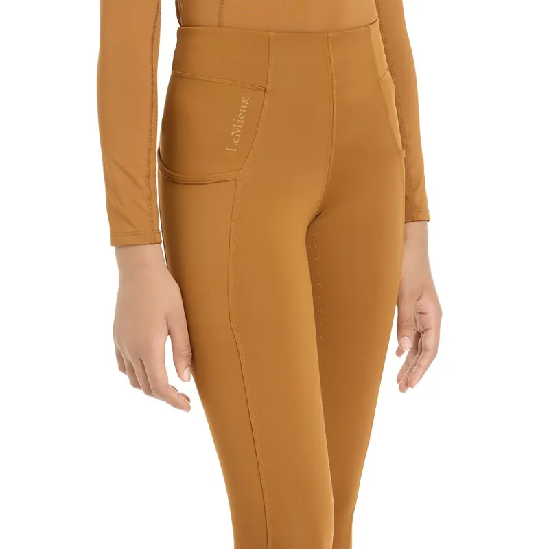 LeMieux Young Rider Orla Full Grip Junior Riding Tights - Ginger-2