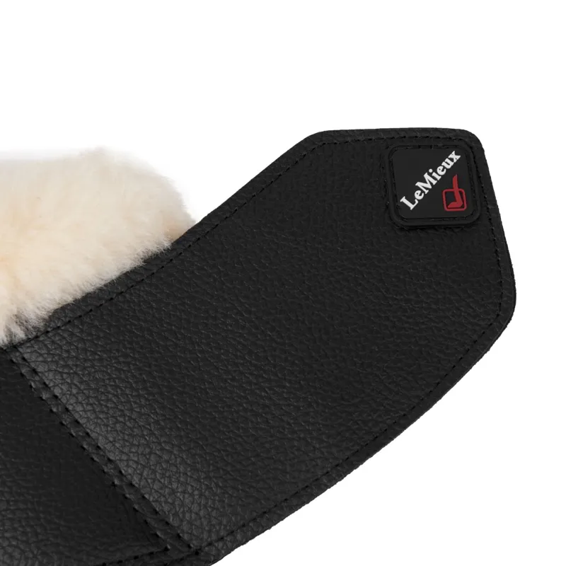 LeMieux Fleece WrapRound Bell Boots - Black/Natural-4