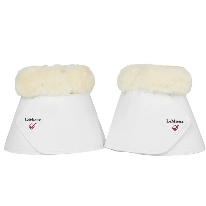 LeMieux Fleece WrapRound Bell Boots - White Natural
