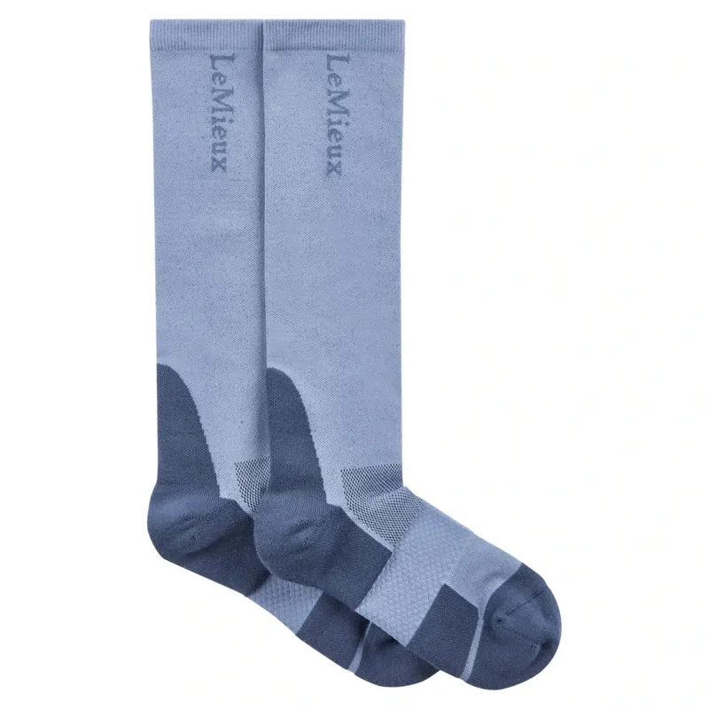 LeMieux Performance Junior Tall Riding Socks - Powder Blue-1