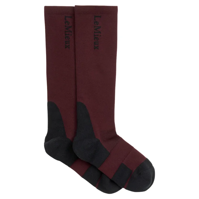 LeMieux Performance Junior Tall Riding Socks - Bramble-1
