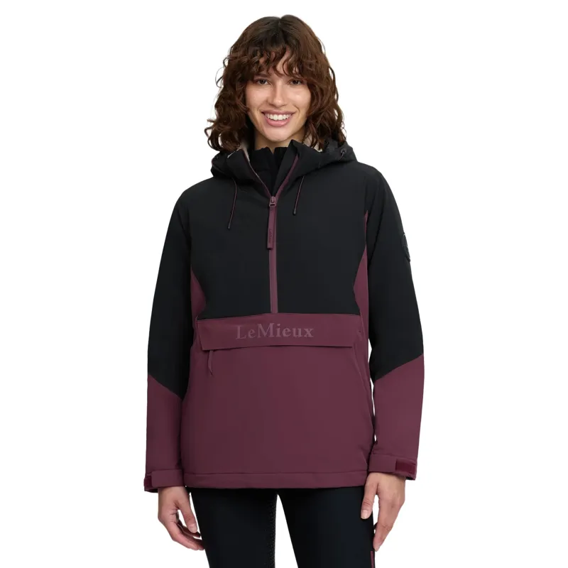 LeMieux Phoebe Women's Waterproof 1/2 Zip Anorak - Black/Bramble