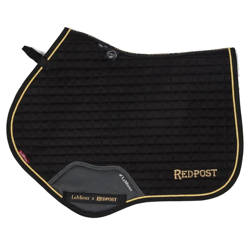LeMieux x Redpost Suede Close Contact Saddle Pad - Black/Gold-1