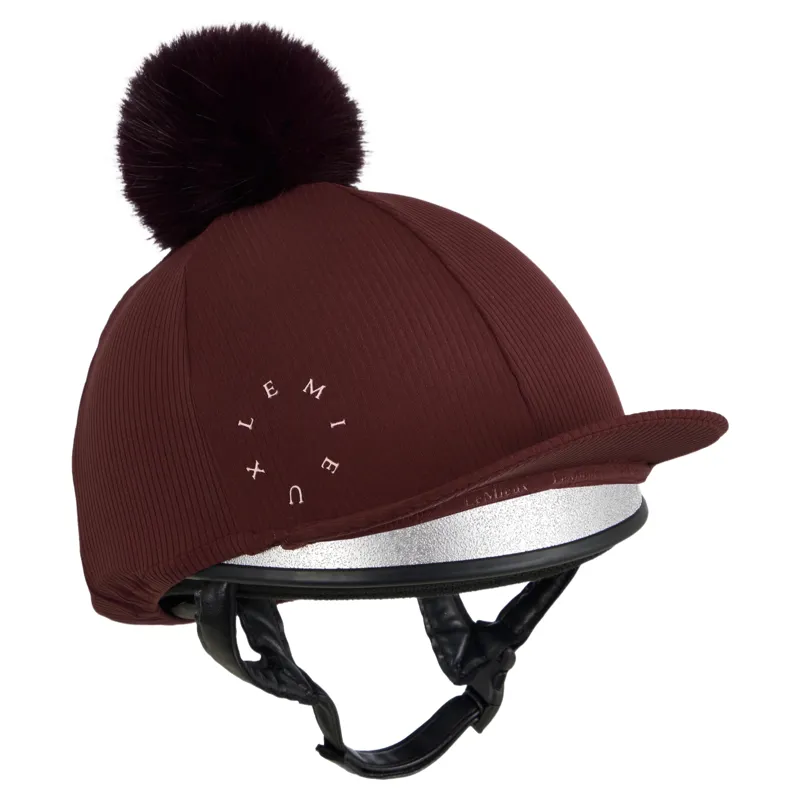 LeMieux Ribbed Helmet Cover - Bramble-3