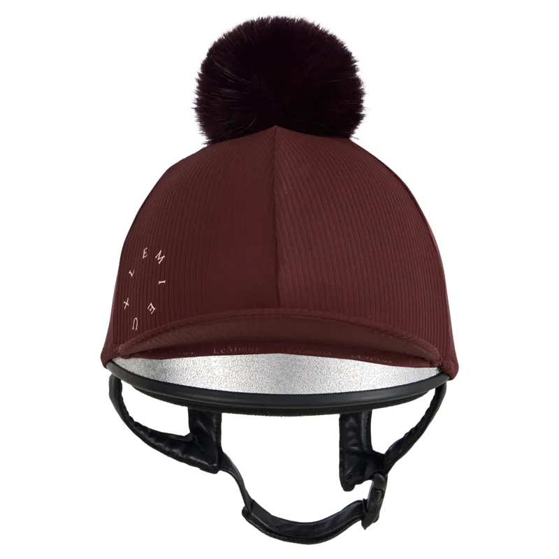 LeMieux Ribbed Helmet Cover - Bramble-4