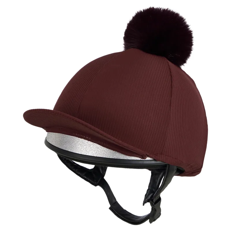 LeMieux Ribbed Helmet Cover - Bramble-5